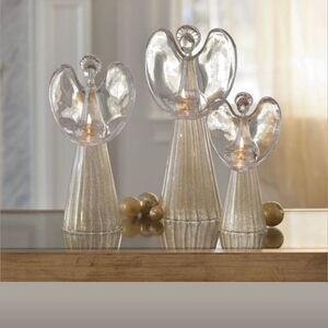 Partylite Elegant Glass Peace Angel Candle Holder Large